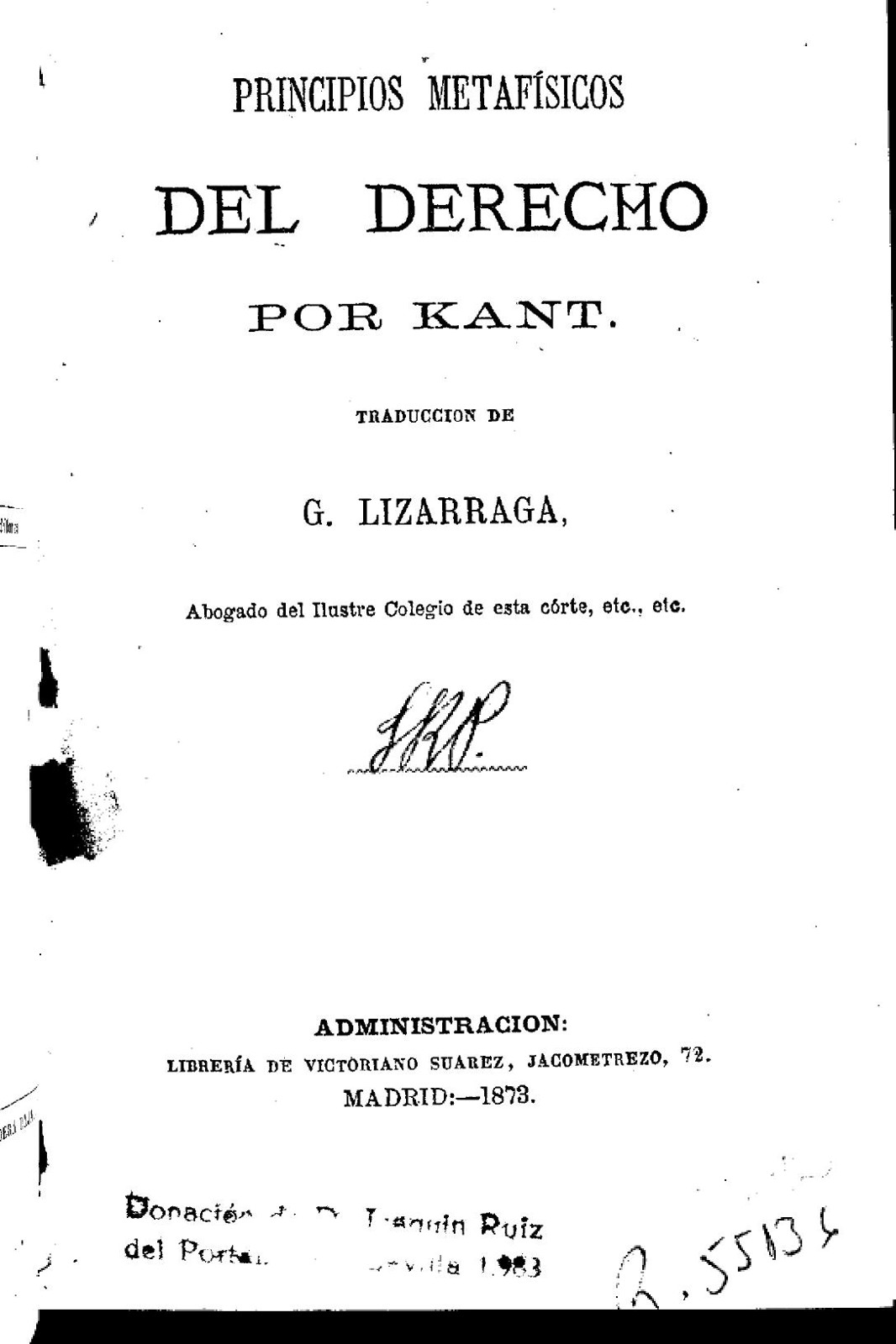 Principios metafísicos del derecho por Kant